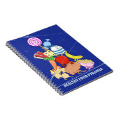 Healthy Food Pyramid Grappige cartoon Illustratie Notitieboek (Rechterzijde)