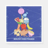 Healthy Food Pyramid Grappige cartoon Illustratie Servet (Voorkant)