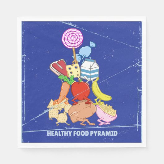 Healthy Food Pyramid Grappige cartoon Illustratie Servet (Voorkant)