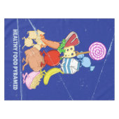 Healthy Food Pyramid Grappige cartoon Illustratie Tafelkleed (Voorkant (Horizontaal))