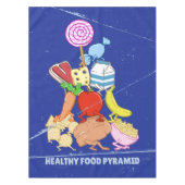 Healthy Food Pyramid Grappige cartoon Illustratie Tafelkleed (Voorkant)