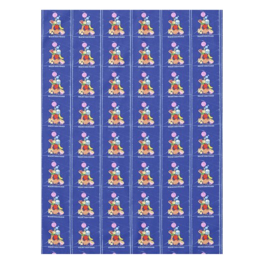 Healthy Food Pyramid Grappige cartoon Illustratie Tafelkleed (Voorkant)