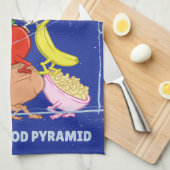 Healthy Food Pyramid Grappige cartoon Illustratie Theedoek (Quarter Fold)