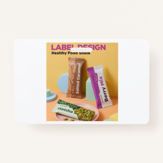 Healthy food Snack A beautiful logo design on the  Badge (Achterkant)