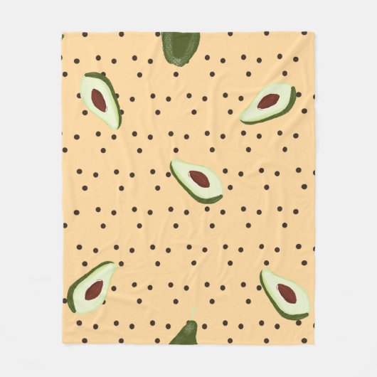 Healthy foods. Seamless avocado pattern, avocado Fleece Deken (Voorkant)