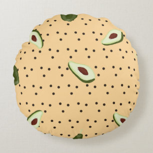 Healthy foods. Seamless avocado pattern, avocado Rond Kussen