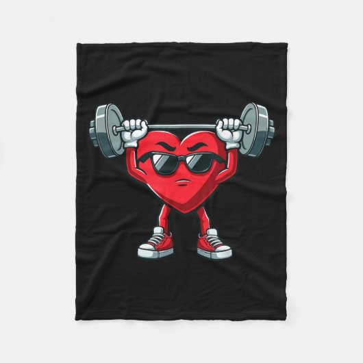 Healthy Heart Heart Disease Awareness Weightliftin Fleece Deken (Voorkant)