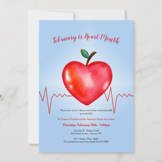 Healthy Heart Invitation Kaart (Voorkant)