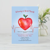 Healthy Heart Invitation Kaart (Staand voorkant)