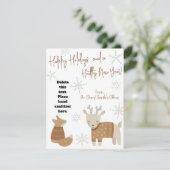Healthy Holiday Animals Hand Sanitizer Cadecard Kaart (Staand voorkant)