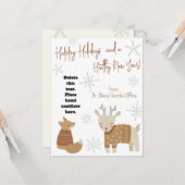 Healthy Holiday Animals Hand Sanitizer Cadecard Kaart (Voorkant / Achterkant in situ)