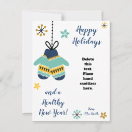 Healthy Holiday Mittens Hand Sanitizer Gift Card Kaart