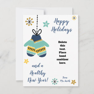 Healthy Holiday Mittens Hand Sanitizer Gift Card Kaart