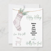 Healthy Holiday Stocking Hand Sanitizer Cadecard Kaart (Voorkant)