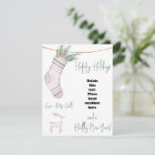 Healthy Holiday Stocking Hand Sanitizer Cadecard Kaart (Staand voorkant)