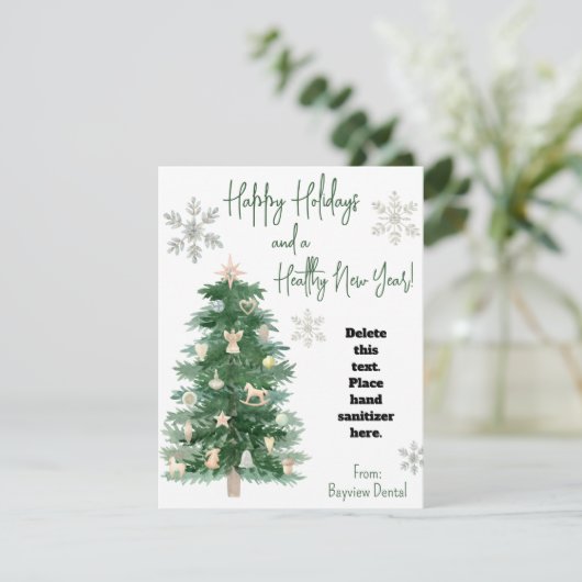 Healthy Holiday Tree Hand Sanitizer Cadeaukaart Kaart (Staand voorkant)