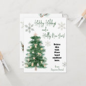 Healthy Holiday Tree Hand Sanitizer Cadeaukaart Kaart (Voorkant / Achterkant in situ)