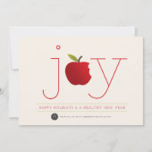 Healthy Joy Red Apple Healthcare Moderne Business Feestdagenkaart (Voorkant)