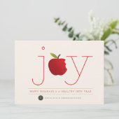 Healthy Joy Red Apple Healthcare Moderne Business Feestdagenkaart (Staand voorkant)