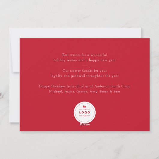 Healthy Joy Red Apple Healthcare Moderne Business Feestdagenkaart (Achterkant)