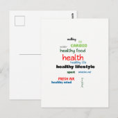 Healthy Lifestyle Word Cloud Briefkaart (Voorkant / Achterkant)