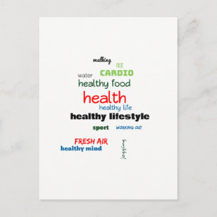Healthy Lifestyle Word Cloud Briefkaart