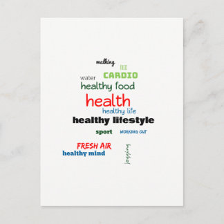 Healthy Lifestyle Word Cloud Briefkaart