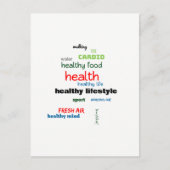 Healthy Lifestyle Word Cloud Briefkaart (Voorkant)