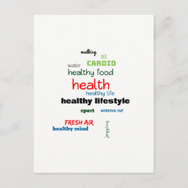 Healthy Lifestyle Word Cloud Briefkaart