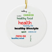 Healthy Lifestyle Word Cloud Keramisch Ornament (Voorkant)