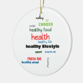 Healthy Lifestyle Word Cloud Keramisch Ornament (Links)