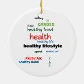 Healthy Lifestyle Word Cloud Keramisch Ornament (Achterkant)