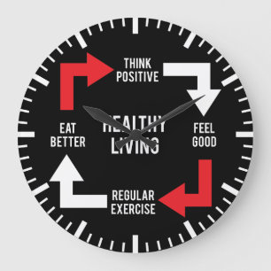 Healthy Living Diagram - Fitness Motivatie Grote Klok