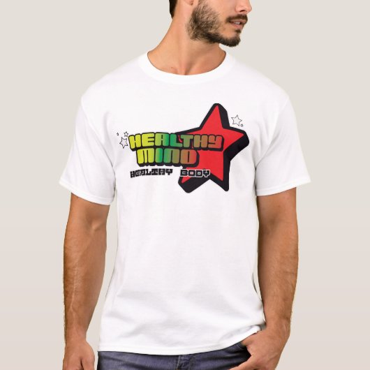 Healthy Mind, Healthy Body – Retro Star Tee | Moti T-shirt (Voorkant)