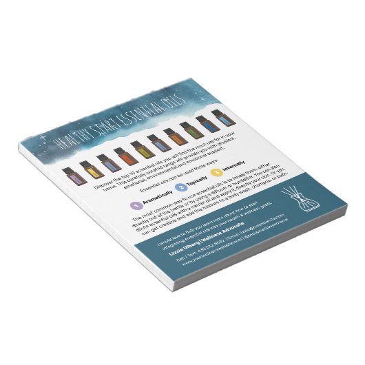Healthy Start Top Essential Oils Business Handout Notitieblok (Schuin)
