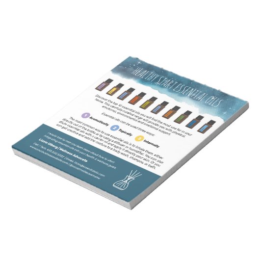 Healthy Start Top Essential Oils Business Handout Notitieblok (Linkerzijde)