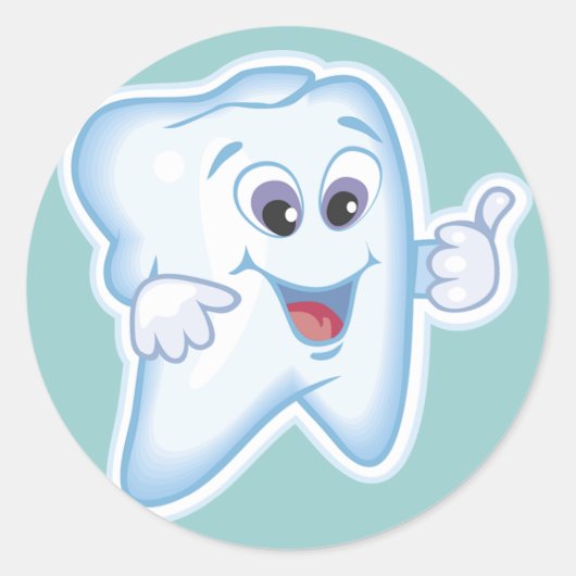 Healthy Teeth Ronde Sticker (Voorkant)