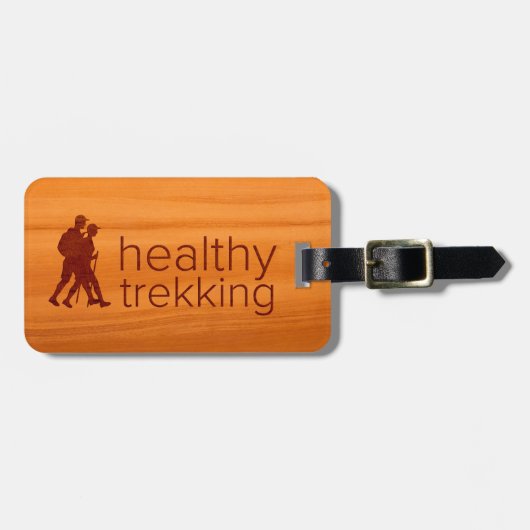 Healthy Trekking Faux Amber Wood Bagagelabel (Voorkant horizontaal)