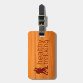 Healthy Trekking Faux Amber Wood Bagagelabel (Voorkant verticaal)