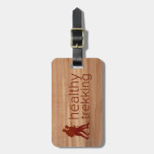 Healthy Trekking Faux Ash Wood Bagagelabel (Voorkant verticaal)