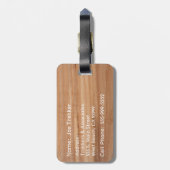 Healthy Trekking Faux Ash Wood Bagagelabel (Achterkant verticaal)