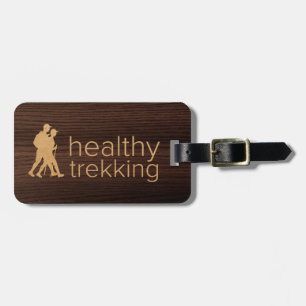 Healthy Trekking Faux Walnut Bagagelabel