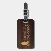 Healthy Trekking Faux Walnut Bagagelabel (Voorkant verticaal)