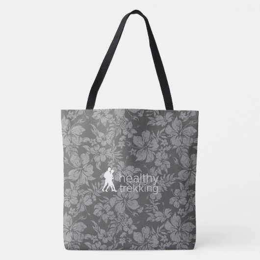 Healthy Trekking Hawaiian Hibiscus Gray Beach Tote Bag (Voorkant)