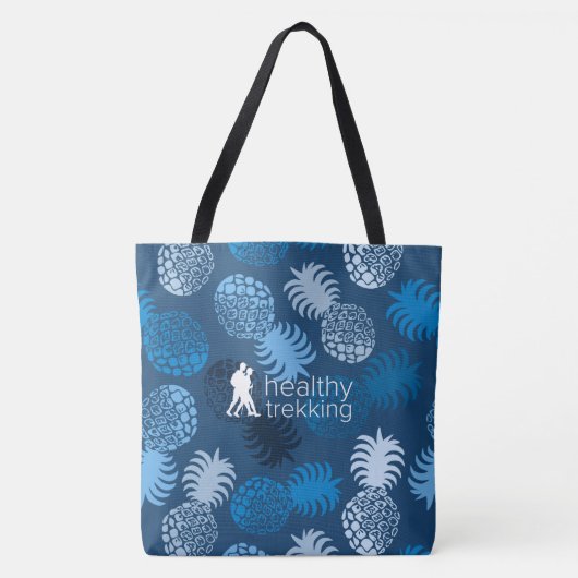 Healthy Trekking Hawaiian Pineapple Navy Beach Bag Tote Bag (Voorkant)