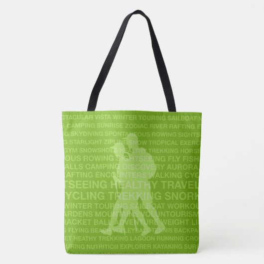 Healthy Trekking Lime Green Wordbeach tas (Voorkant)