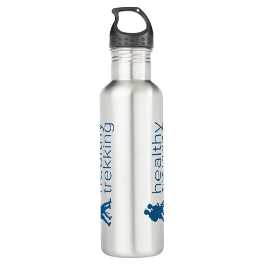 Healthy Trekking Navy Blue Logo Revel Waterfles (Achterkant)