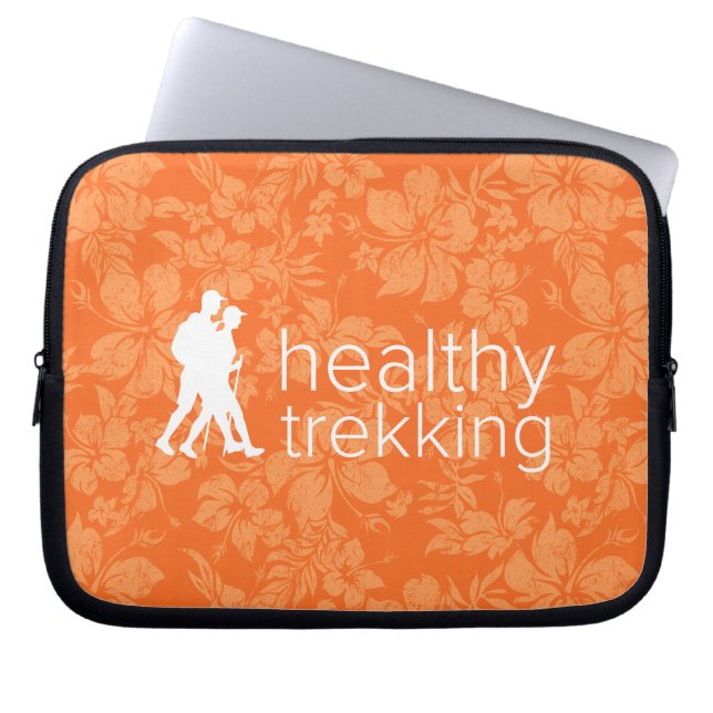 Healthy Trekking Oranje Hibiscus Logo Natte Suit Laptop Sleeve (Voorkant)