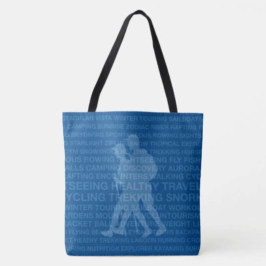 Healthy Trekking Royal Blue Wordbeach tas (Voorkant)