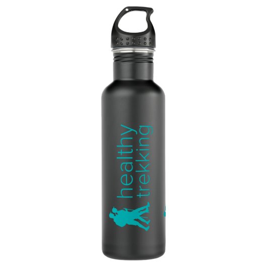 Healthy Trekking Turquoise Logo Travel Waterfles (Voorkant)